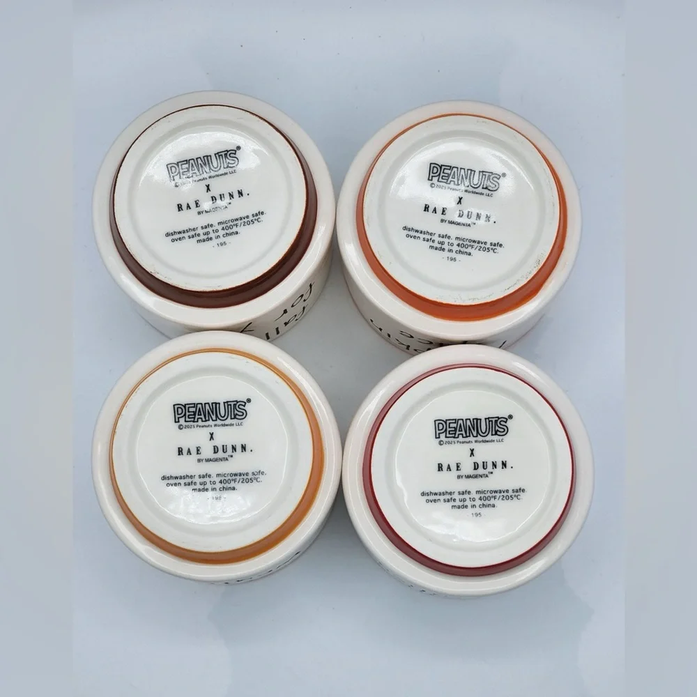 Rae Dunn Peanuts Fall ramekin set of 4 -Brand new!  8oz each - charcuterie cute!